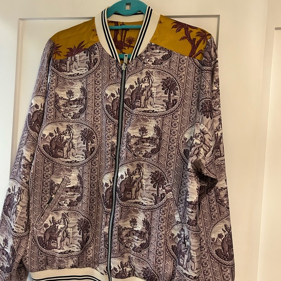 Scotch & Soda Jackets & Blazers - Scotch & Soda Yellow and Purple Patterned Bomber Jacket